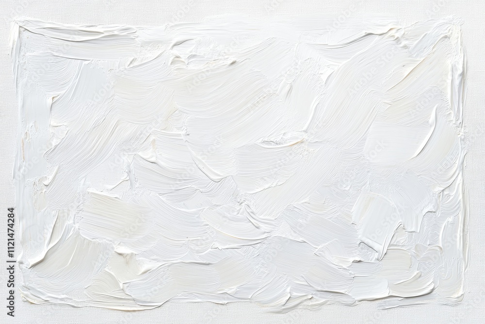 Aufkleber abstract texture of thick white paint spread on a canvas surface, ideal for backgrounds or artistic 