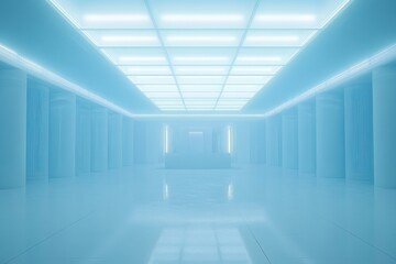 Fototapeta premium Bright and Serene Futuristic Corridor