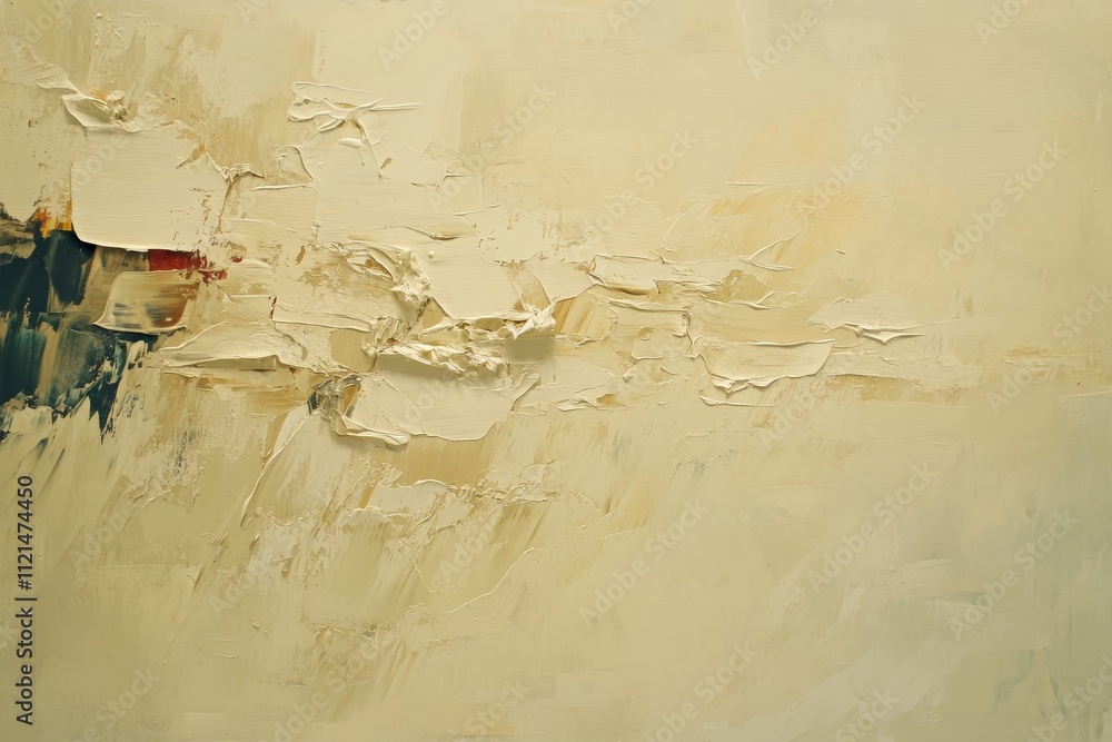 Aufkleber abstract textured art piece with soft cream tones and subtle brush strokes, evoking calmness and tra