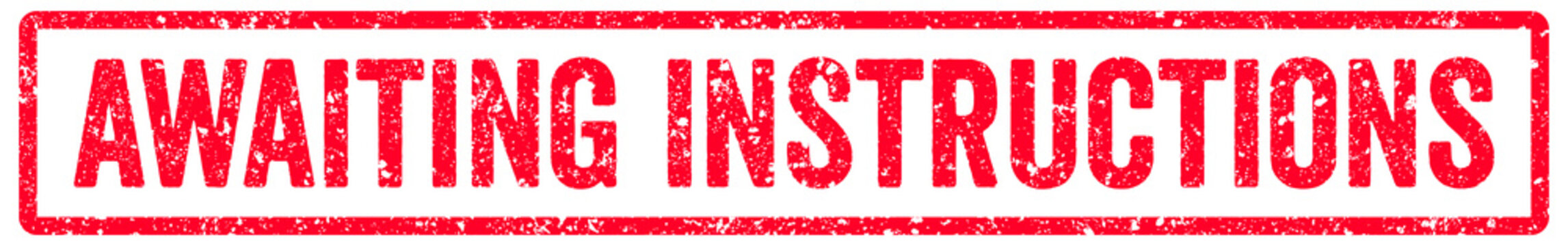 Awaiting Instructions Stamp Transparent Seal, Red Grunge Awaiting Instructions Word Rubber Stamp Seal