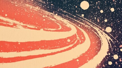 Abstract Cosmic Galaxy Painting with Vibrant Colors and Swirling Patterns