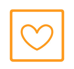 シンプルなオレンジ色のハートマーク	
