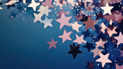 Star Confetti on a Blue Background - Festive Celebration Decor