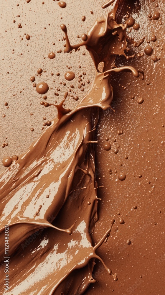 Poster mocha mousse bursts into a captivating splash, showcasing the luscious texture and deep color, evoki