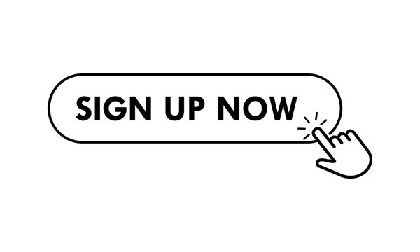 Sign up now design logo template illustration