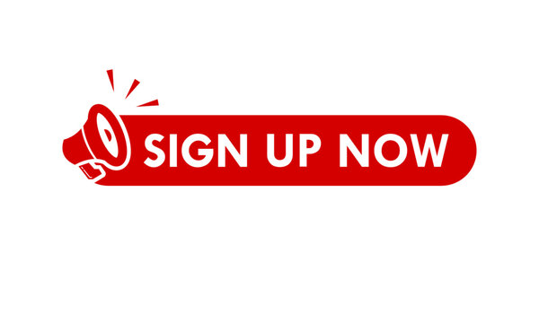 Sign up now design logo template illustration