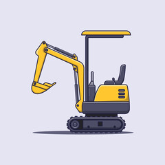 Digger excavator truck or backhoe tractor icon