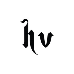 HV monogram logo design letter text name symbol monochrome logotype alphabet character simple logo