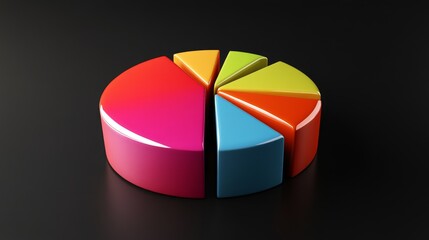 Obraz premium Colorful Chart Visualization for Business Data Analysis Concept