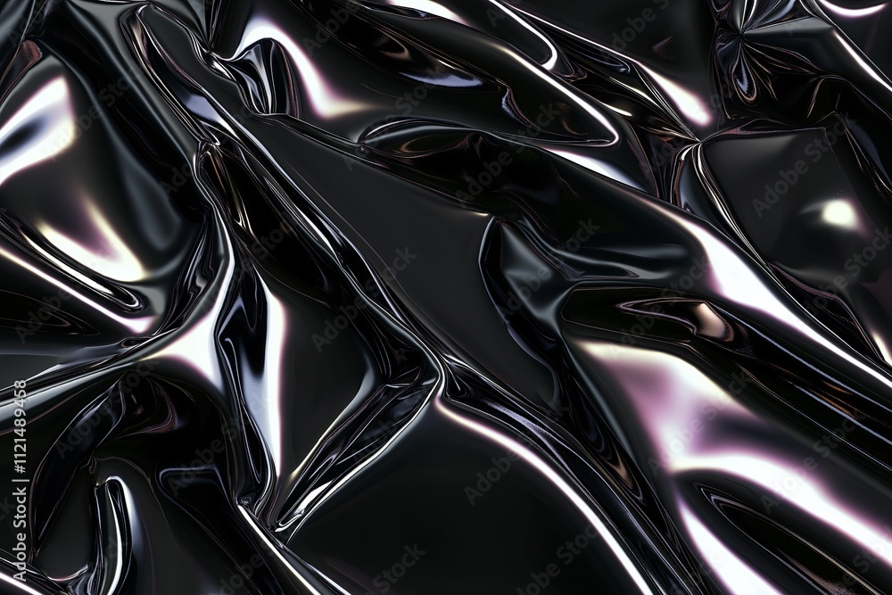 Poster a glossy liquid mercury-like texture, creating a reflective, fluid surface