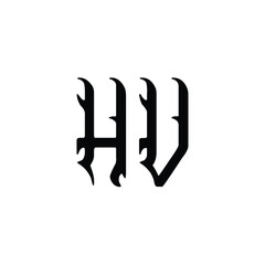 HV monogram logo design letter text name symbol monochrome logotype alphabet character simple logo