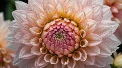 pale pink dahlia flower closeup