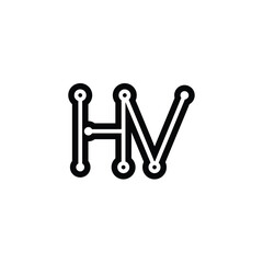 Obraz premium HV monogram logo design letter text name symbol monochrome logotype alphabet character simple logo