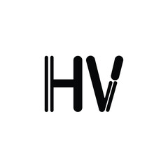 HV monogram logo design letter text name symbol monochrome logotype alphabet character simple logo