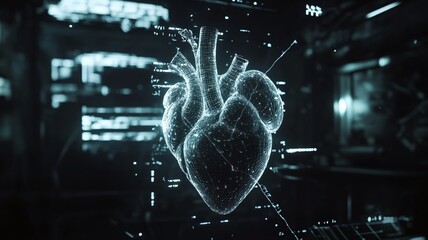 futuristic digital visualization of cardio and heart health with advanced technology diagnosis