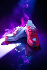 White Shoes Product Photography, Surreal Infrared Spectrum, Mystic Dreamlike Ethereal Atmosphere