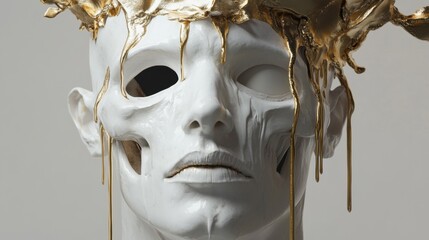 Golden skull mask, with gold crown