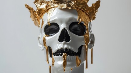 Golden skull mask, with gold crown