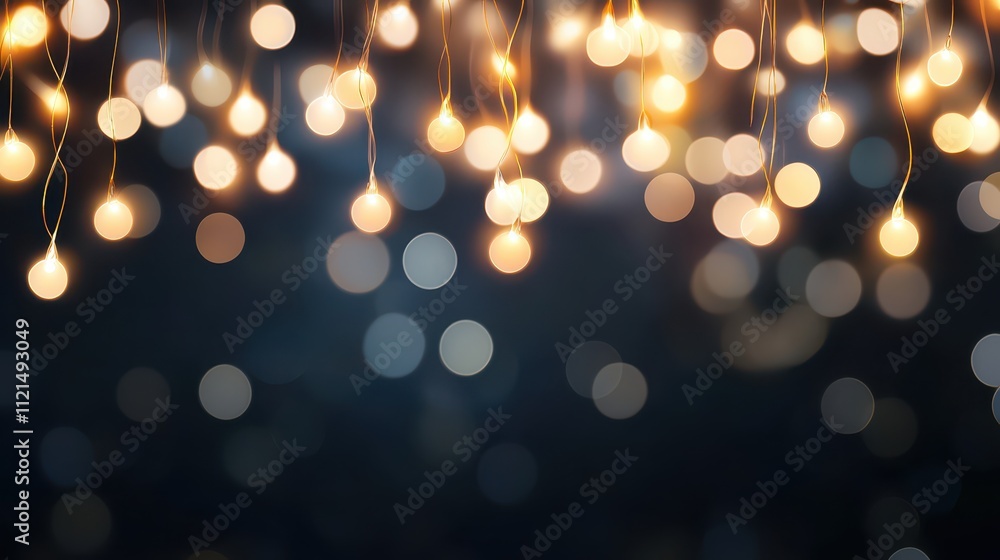 Poster abstract background featuring strings of lights creating a dreamy atmosphere