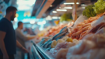 Fresh Seafood Market Display: A Vibrant Showcase of Ocean Delights