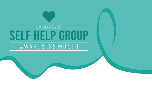 Self Help group awareness month observed each year during January. Self Help group awareness month creative concept design. Vector template for banner, greeting card, poster with background.