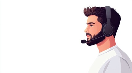 Obraz premium Support agent working diligently in a call center environment providing assistance