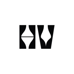 HV monogram logo design letter text name symbol monochrome logotype alphabet character simple logo