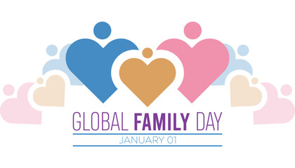 global family day. global family day creative concept design. Vector template for banner, greeting card, poster with background.
