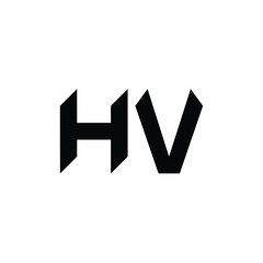 HV monogram logo design letter text name symbol monochrome logotype alphabet character simple logo