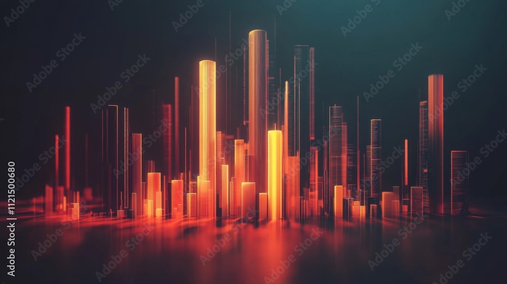 Poster abstract visualization of colorful data flow in digital environment