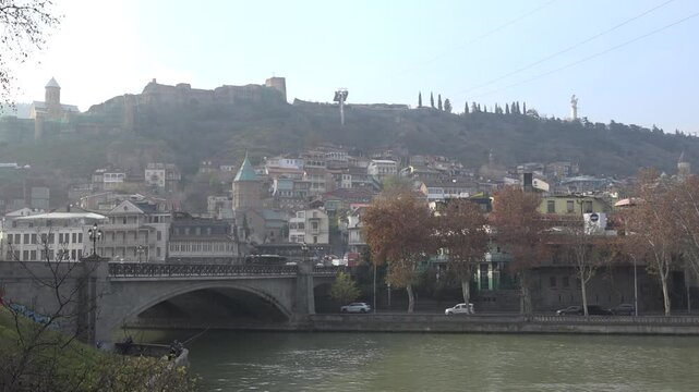 Landscape and symbols of Tbilisi, the capital of Georgia 