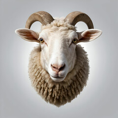 Animal mammal sheep head isolated on the blank background