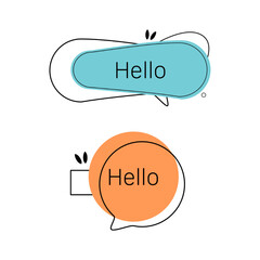 set of hello text bubbles
