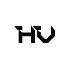 HV monogram logo design letter text name symbol monochrome logotype alphabet character simple logo