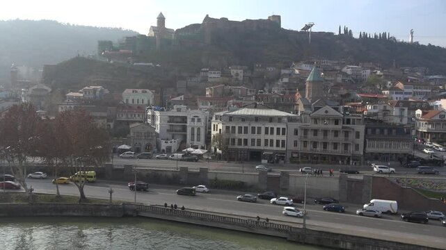 Landscape and symbols of Tbilisi, the capital of Georgia 