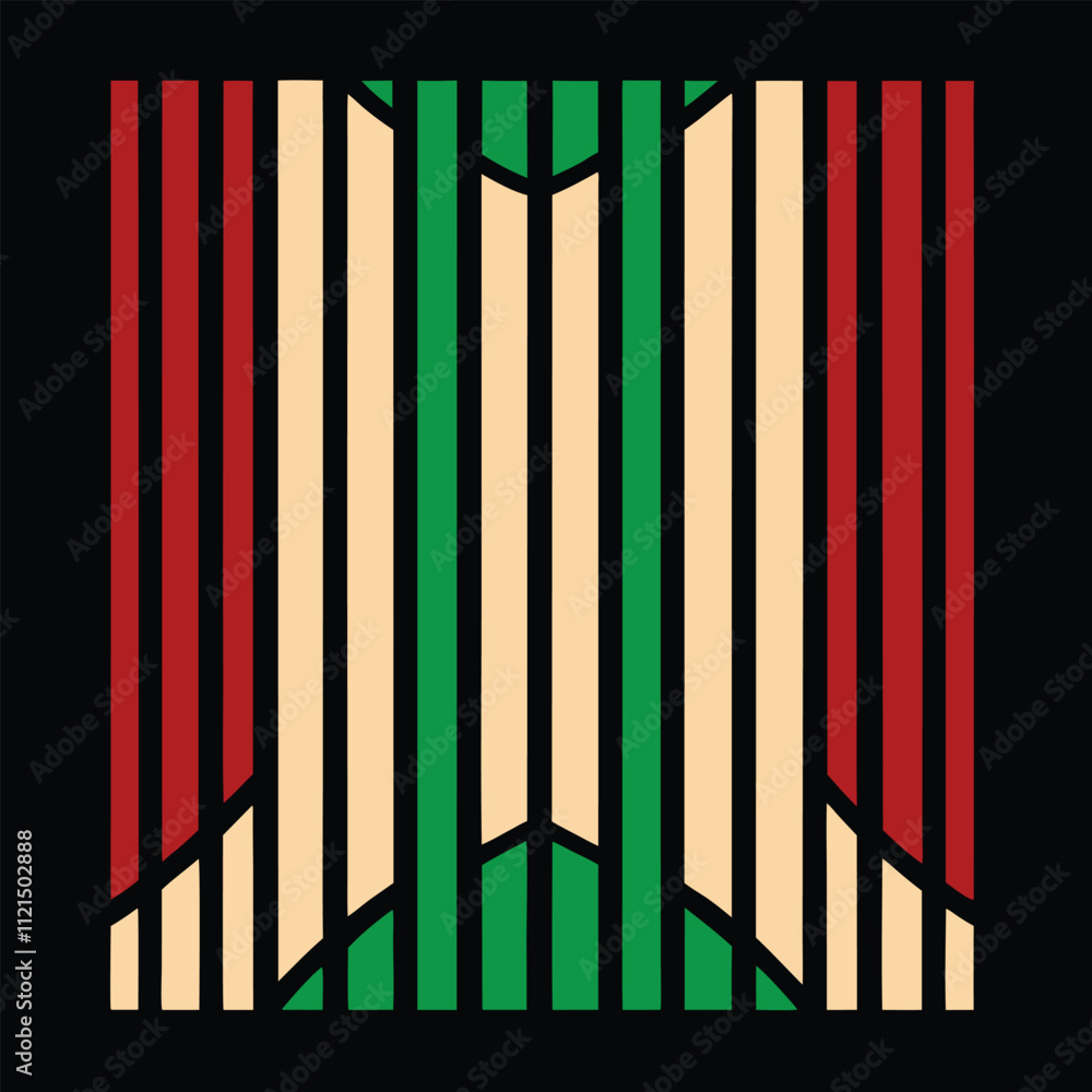 Poster a visually striking abstract geometric pattern featuring vertical lines and dotted gradients. perfec