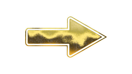 Obraz premium Gold golden Arrow icon symbol is set isolated on a white background. Design element. Cut out.