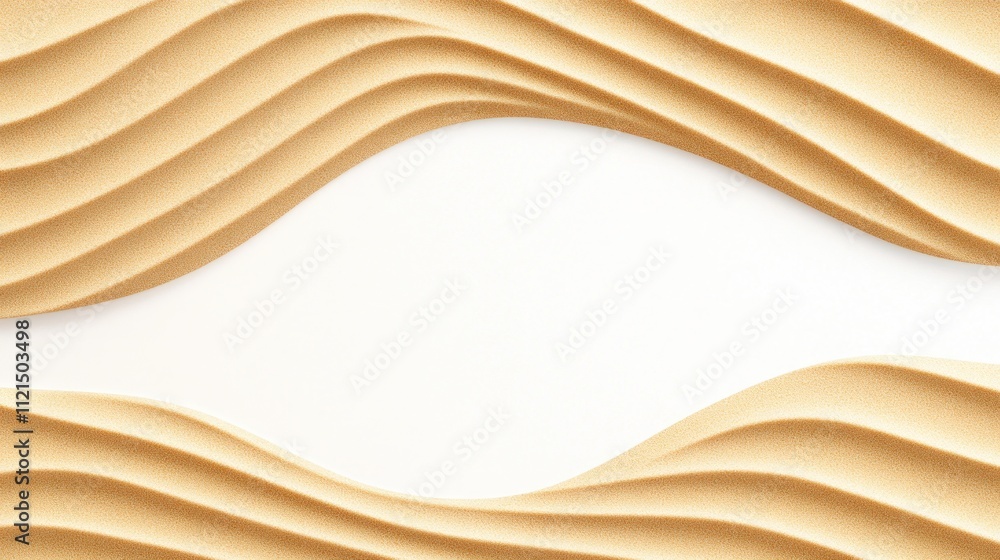 Poster abstract wavy design with soft beige tones and a blank center.