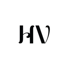 HV monogram logo design letter text name symbol monochrome logotype alphabet character simple logo