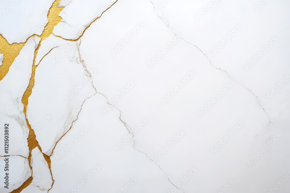 Poster clean white marble surface with subtle gold veins and shadows, creating elegant and luxurious appear
