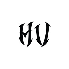 HV monogram logo design letter text name symbol monochrome logotype alphabet character simple logo