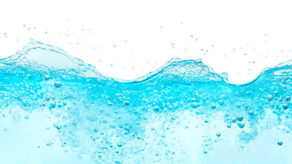 blue water splash with bubbles