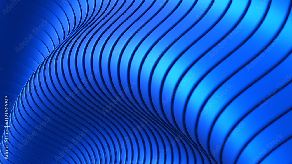 Aufkleber Blue striped pattern background, 3d lines design, abstract background for business presentation.