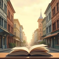 Cityscape Harmony: A Natural and Polished Comic Book Backdrop