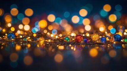 Colorful bokeh lights create a whimsical atmosphere for celebrations and gatherings during festive seasons