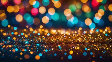Colorful bokeh lights create a whimsical atmosphere for celebrations and gatherings during festive seasons