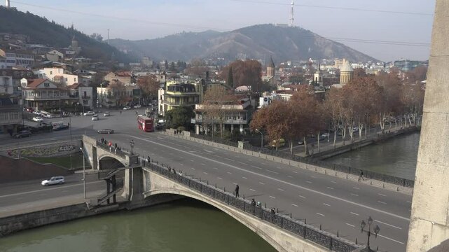 Landscape and symbols of Tbilisi, the capital of Georgia 