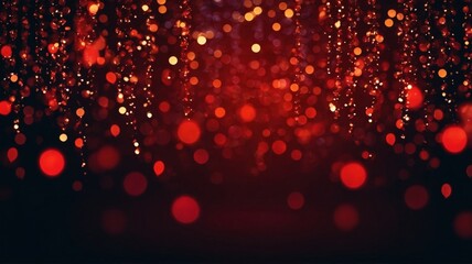 Vibrant bokeh lights create a dreamy atmosphere at a lively evening celebration with warm tones and soft blur effects