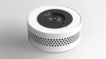 Fototapeta premium A hidden security camera embedded in a smoke detector for discreet monitoring.