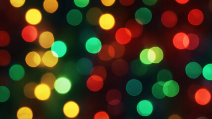 Christmas-Themed Multicolor Bokeh Lights Background